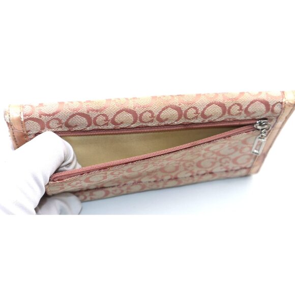Guess Beige & Pink Monogram Wallet With Rhinestone Coquette Y2K Glam Girly - Picture 3 of 6